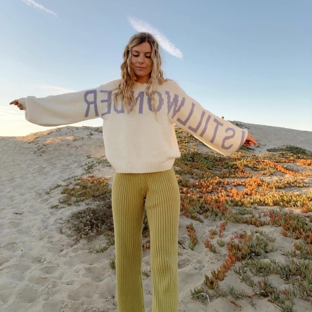 “I still wonder” Cream Sweater